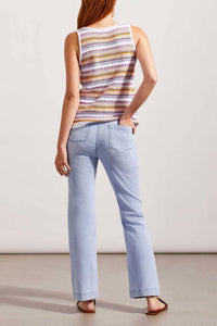 Tribal - Brooke Patch Pocket Micro Flare Jeans - blue - clothing - cotton - blend