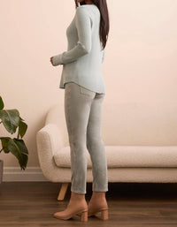 Tribal - Brushed Waffle Knit Henley Long Sleeve Top