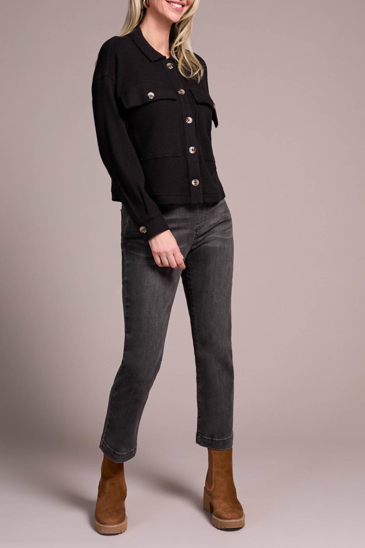 Tribal - Brushed Waffle Knit Shacket