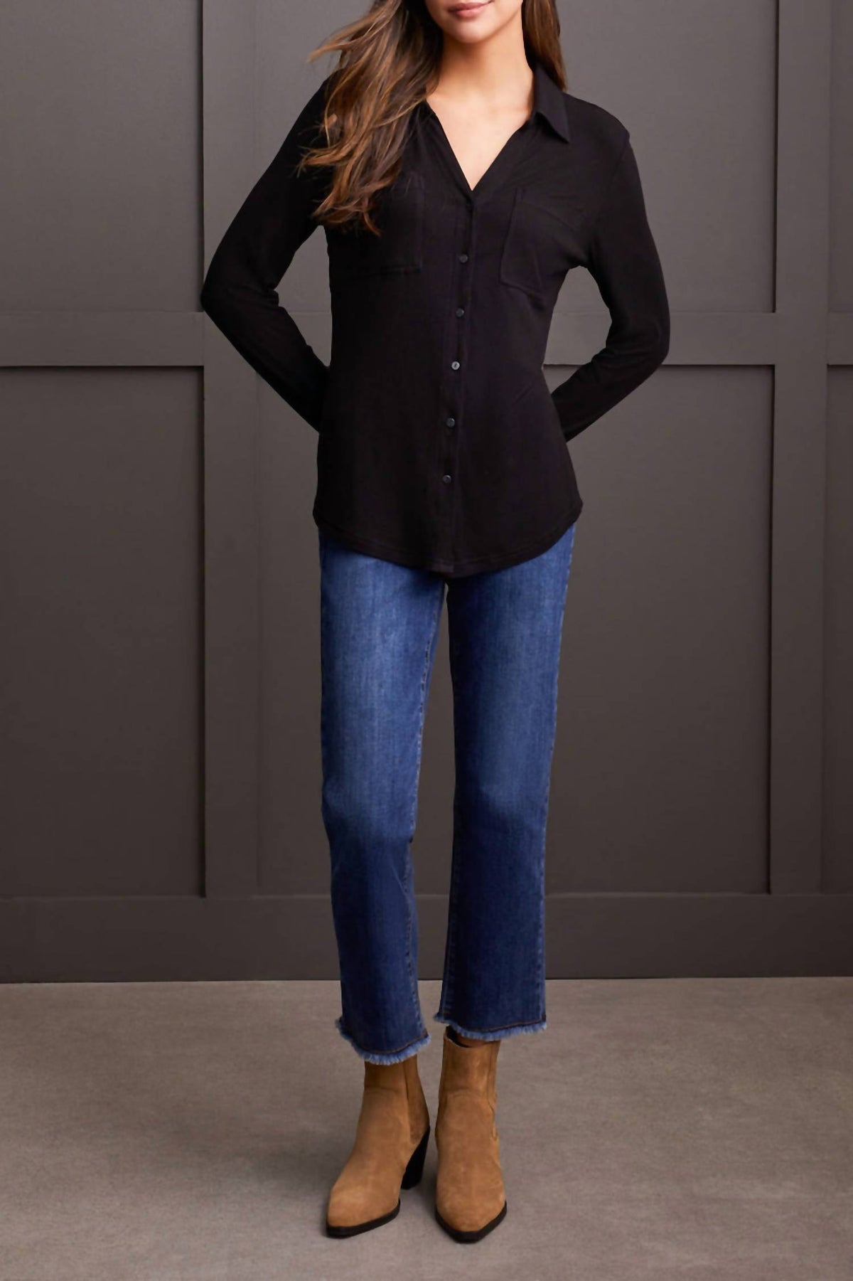 Tribal - Button Down Knit Top