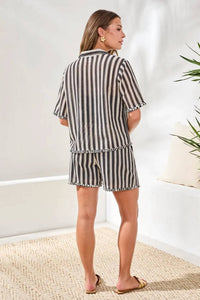 Tribal - Button Front Stripe Blouse