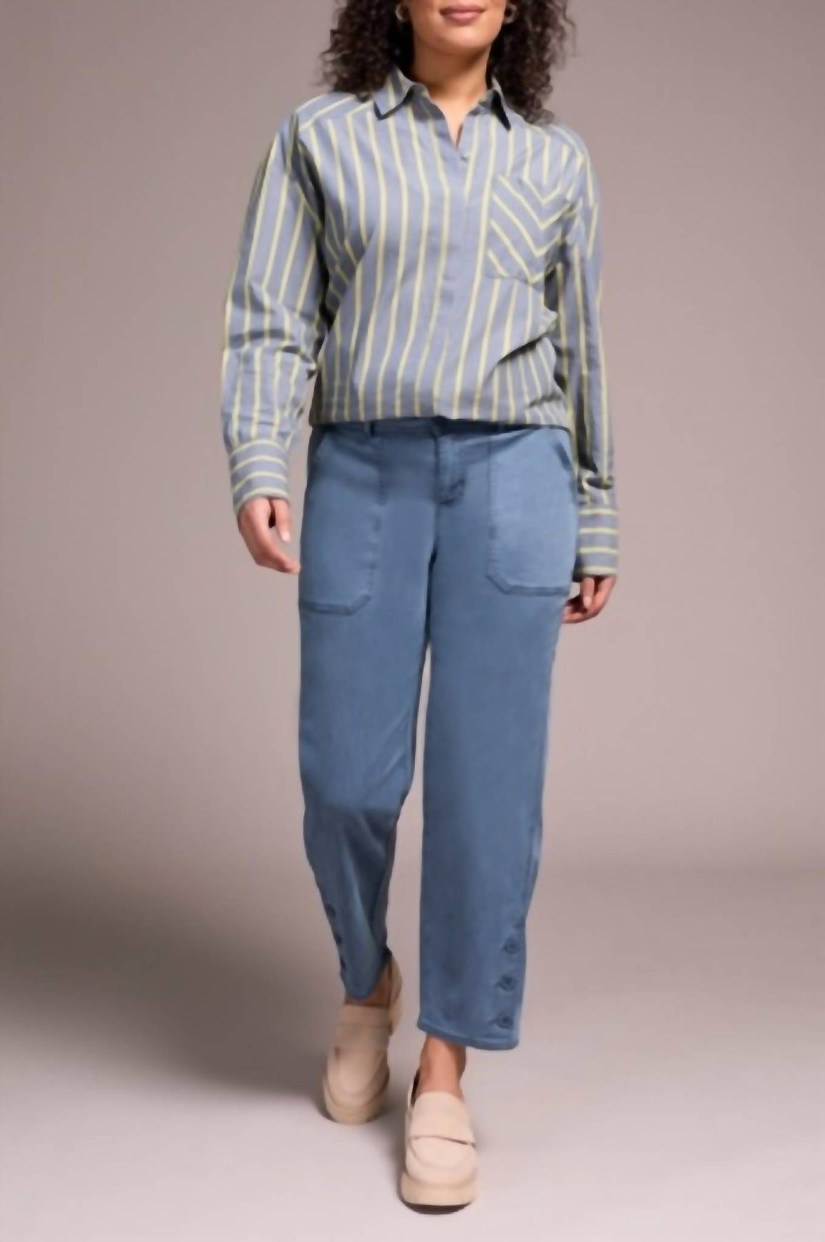 Tribal - Button Vent Fly Front Ankle Pants