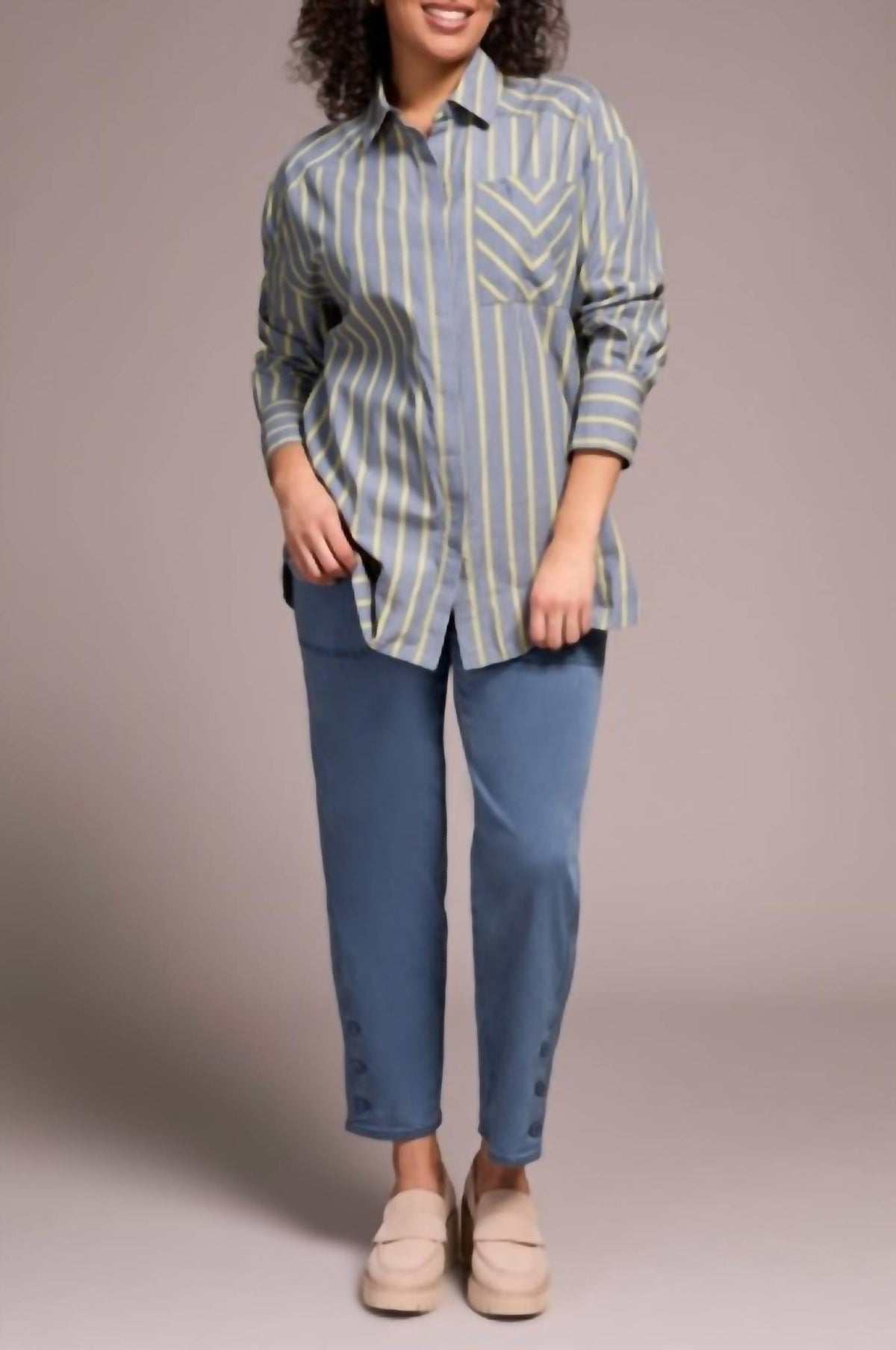 Tribal - Button Vent Fly Front Ankle Pants