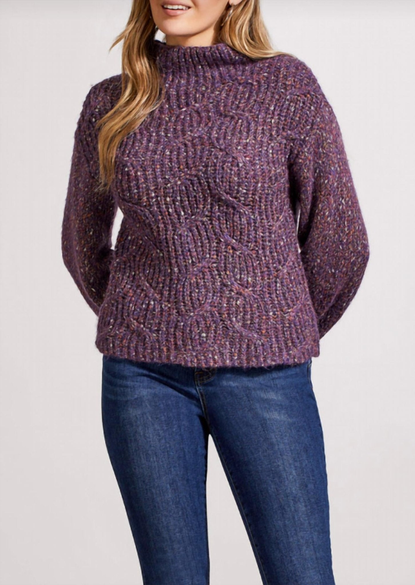 Tribal - Cable Front Sweater - clothing - cowl - polyester