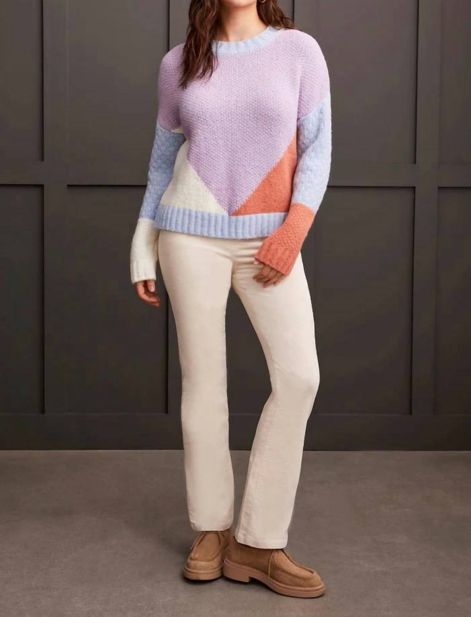 Tribal - Chenille Colorblock Sweater - clothing - crew - nylon - blend