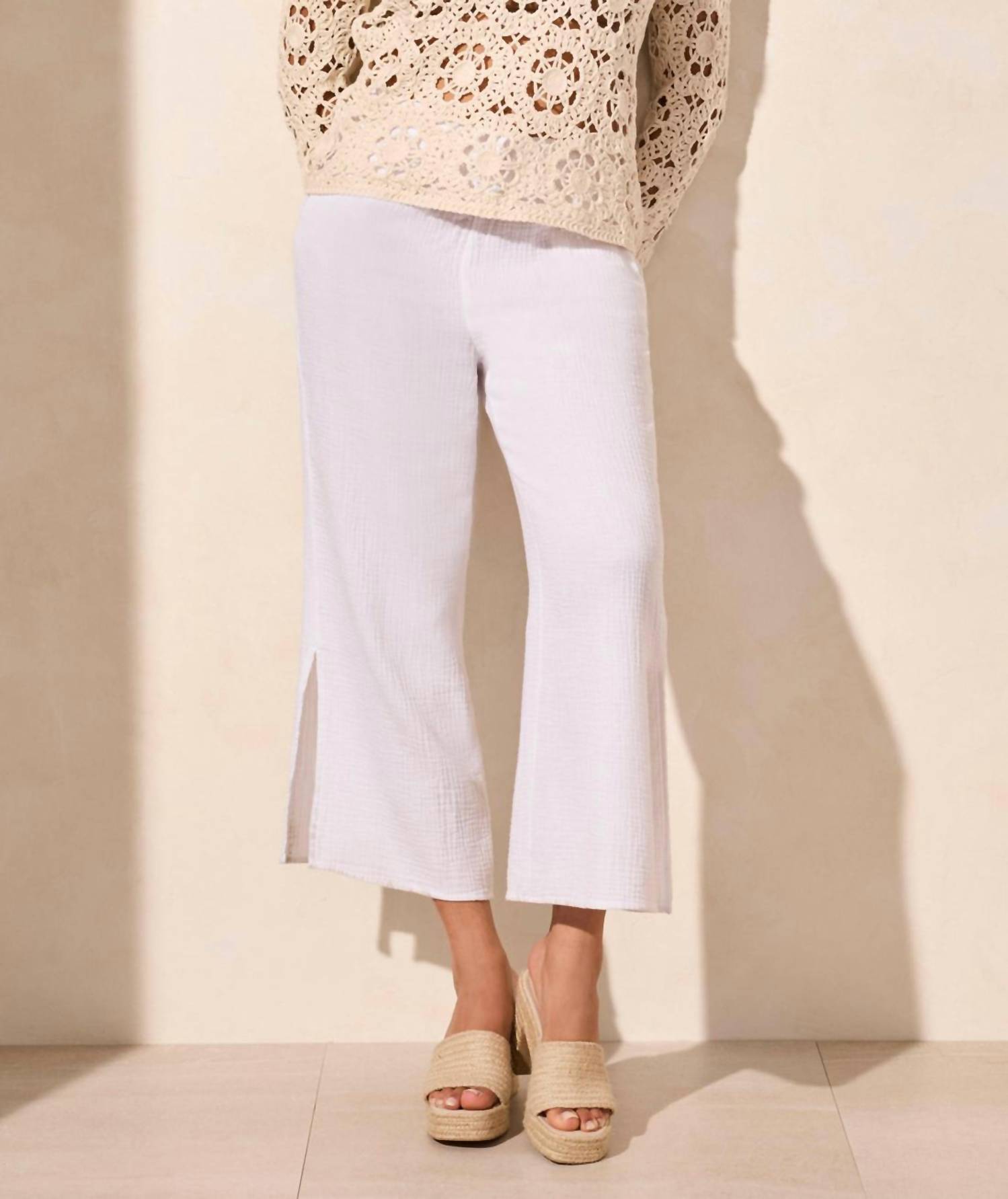 Tribal - Crochet V - Neck Top - beige - blouses - clothing