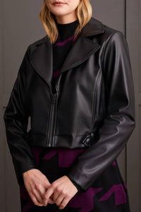 Tribal - Crop Biker Leather Jacket