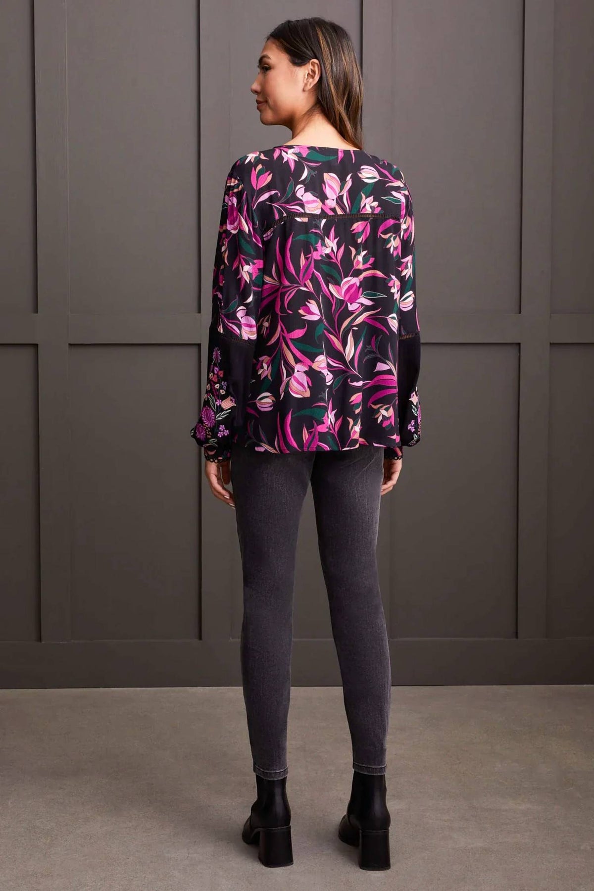 Tribal - Dedra Embroidered Button-up Blouse