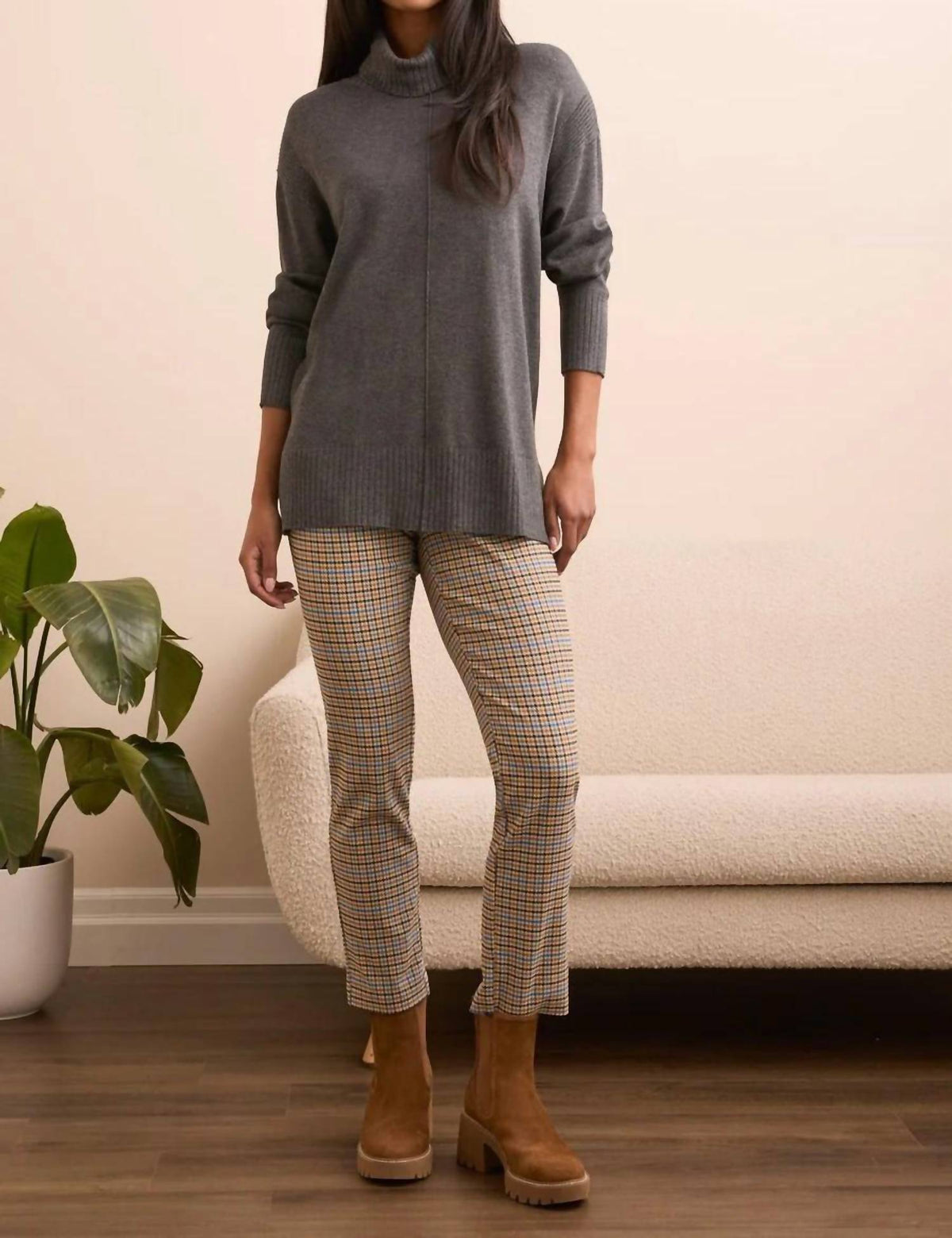 Tribal - Drop Shoulder Turtleneck Sweater
