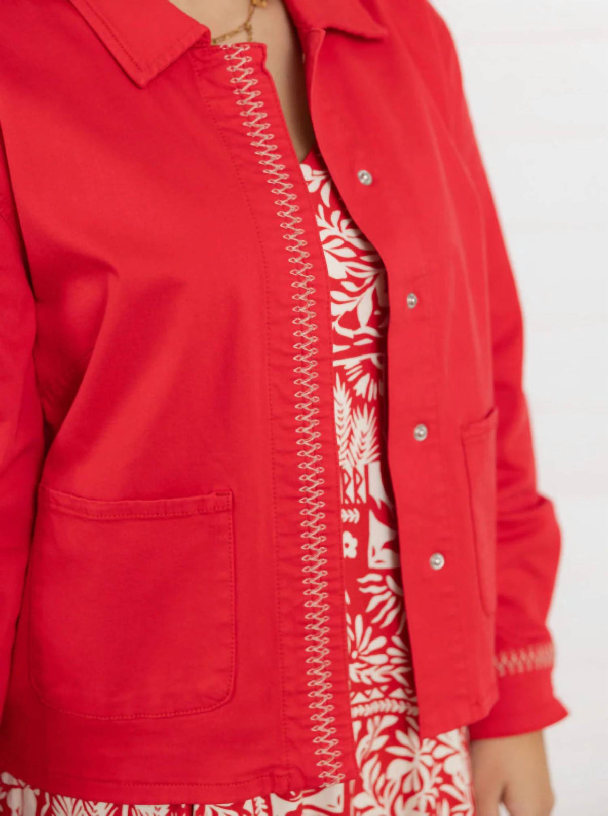 Tribal - Embroidered Placket Jacket