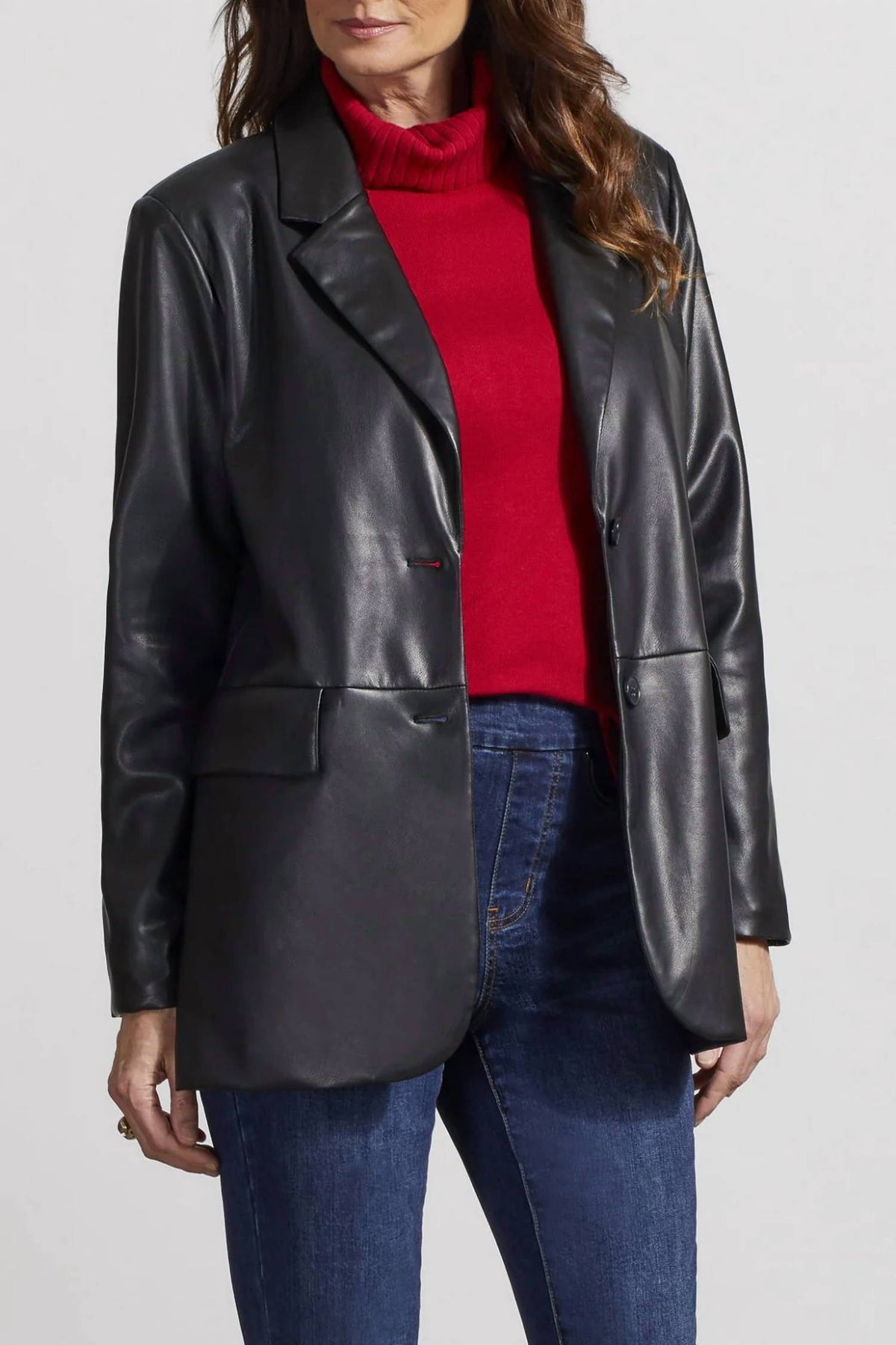 Tribal - Faux Leather Blazer