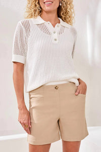 Tribal - Flatten It Button Front Pull On Shorts