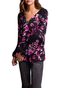 Tribal - Floral Button Front Blouse - blouses - clothing - floral