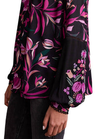 Tribal - Floral Button Front Blouse - blouses - clothing - floral