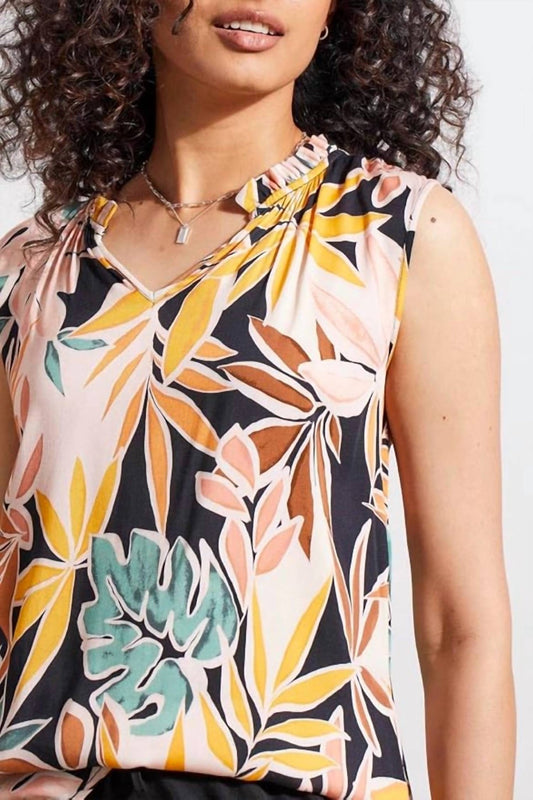 Tribal - Frill Neck Blouse - blouses - clothing - floral