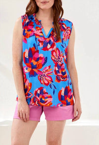 Tribal - FRILL SLEEVELESS TOP