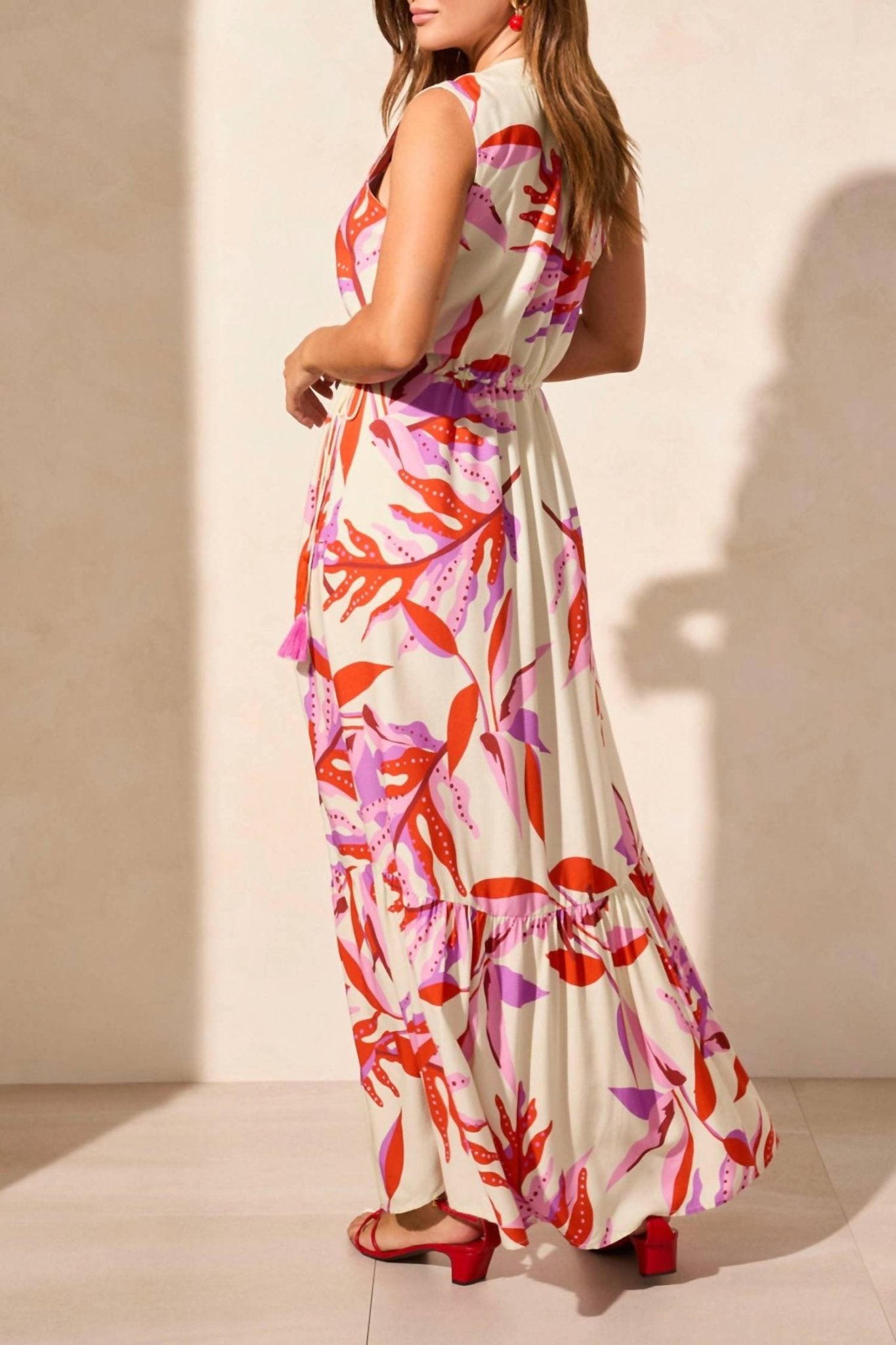 Tribal - Jacquard V - neck Maxi Dress - clothing - dresses - floral