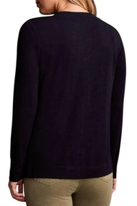 Tribal - Long Sleeve V-neck Top With Side Slits