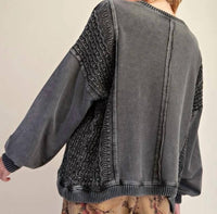 Tribal - Mixed Media Crewneck Raglan Long Sleeve Pullover