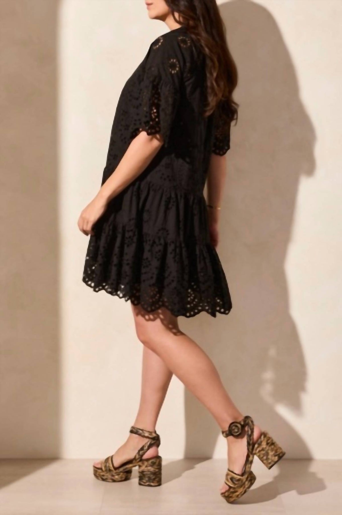 Tribal - Mixed Pattern Eyelet Dress