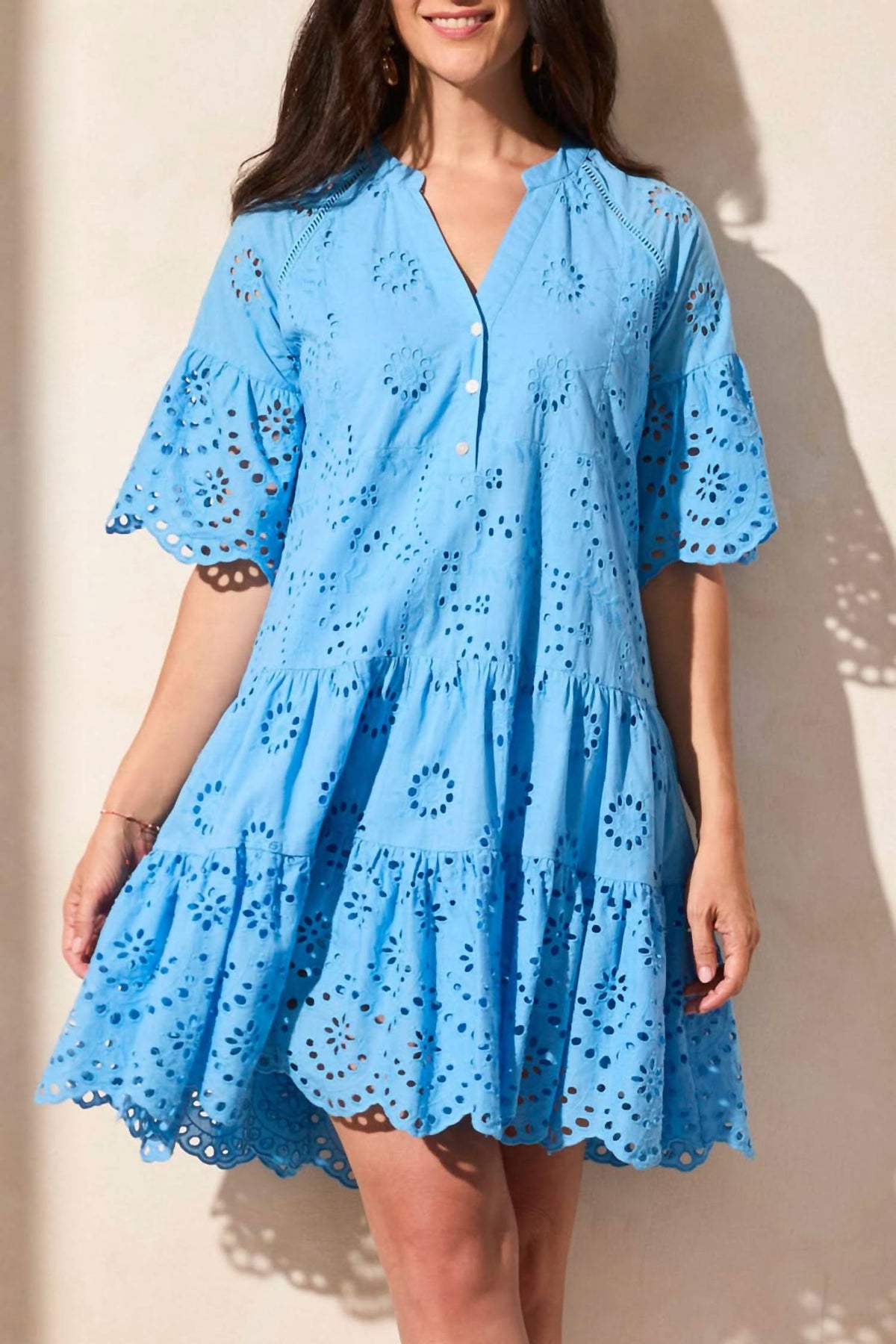 Tribal - Mixed Pattern Eyelet Dress