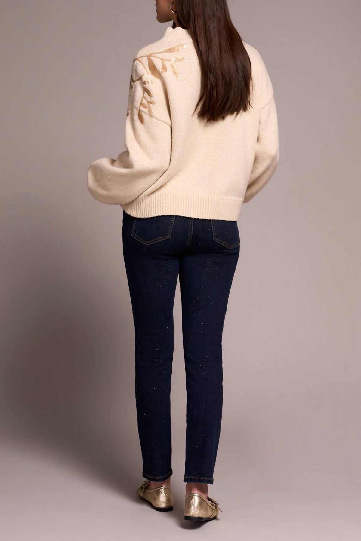 Tribal - Mock Neck With Sequins Sweater
