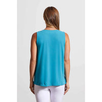 Tribal - Modal Sleeveless Top - blouses - blue - clothing