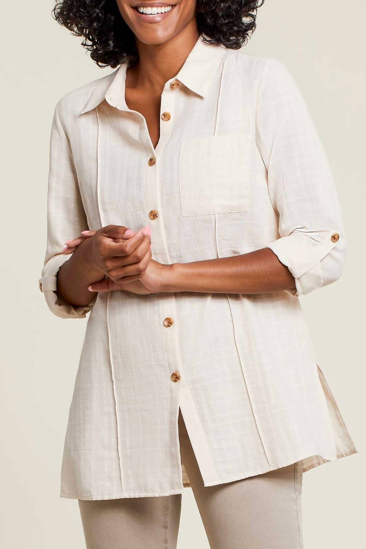 Tribal - Pintuck Collard Tunic