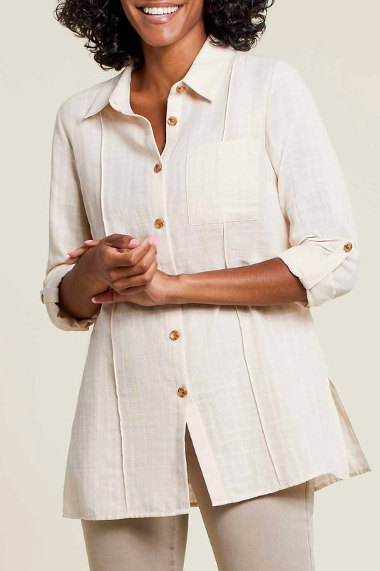 Tribal - Pintuck Collard Tunic - blouses - clothing - cotton