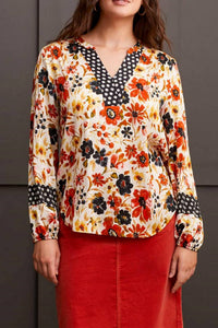 Tribal - Placket V-neck Blouse