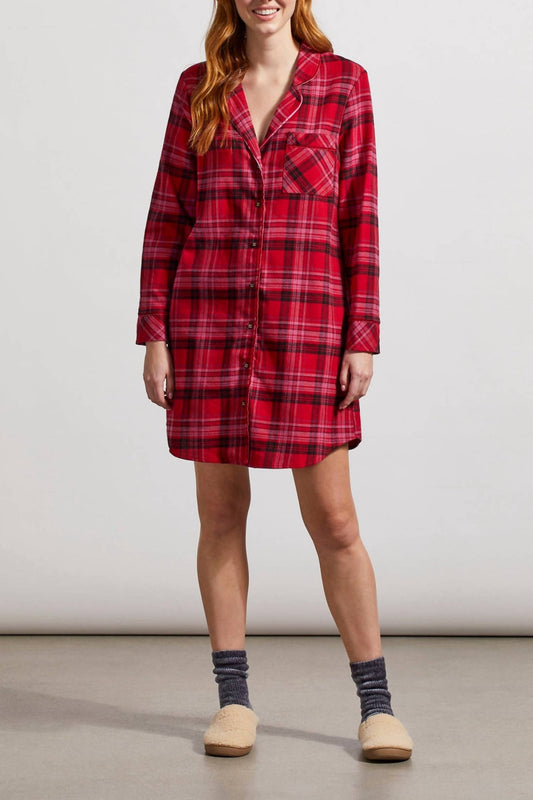 Tribal - Plaid Nightshirt - button - down - shirts - clothing - plaid - check