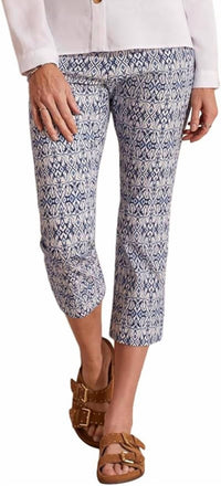 Tribal - Printed Capri - blue - capris - clothing