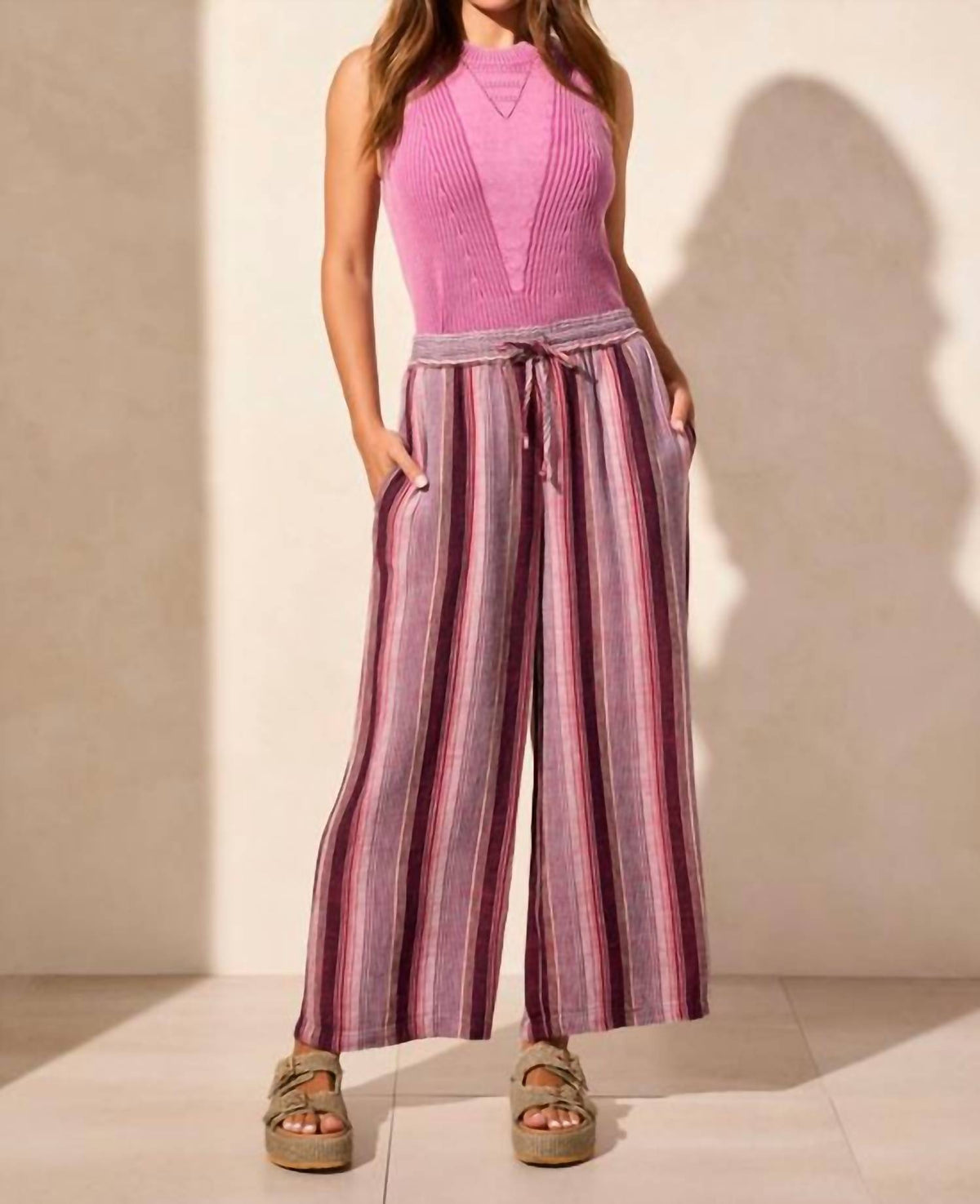 Tribal - Pull On Striped Pant