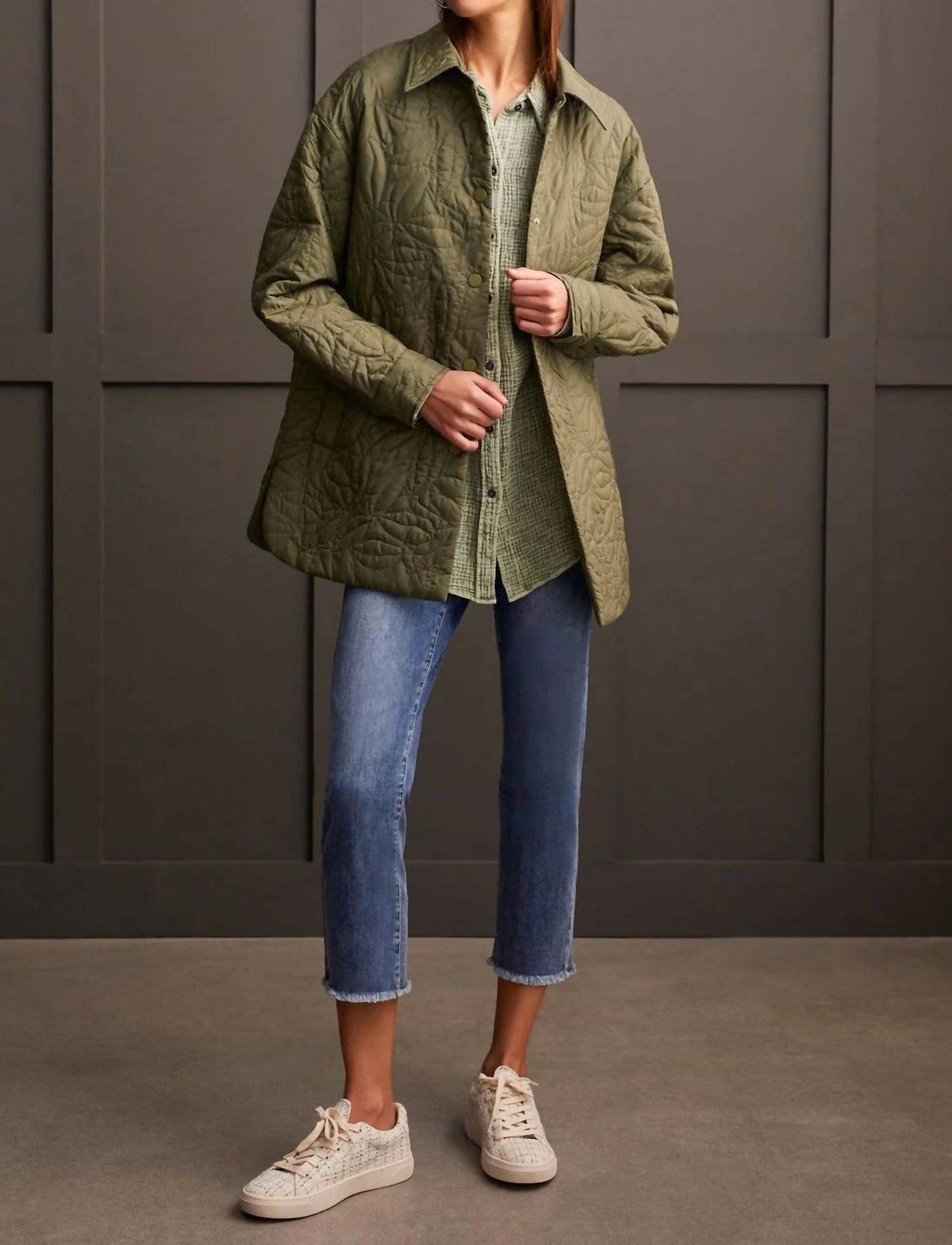 Tribal - Quilted Snap Front Shacket
