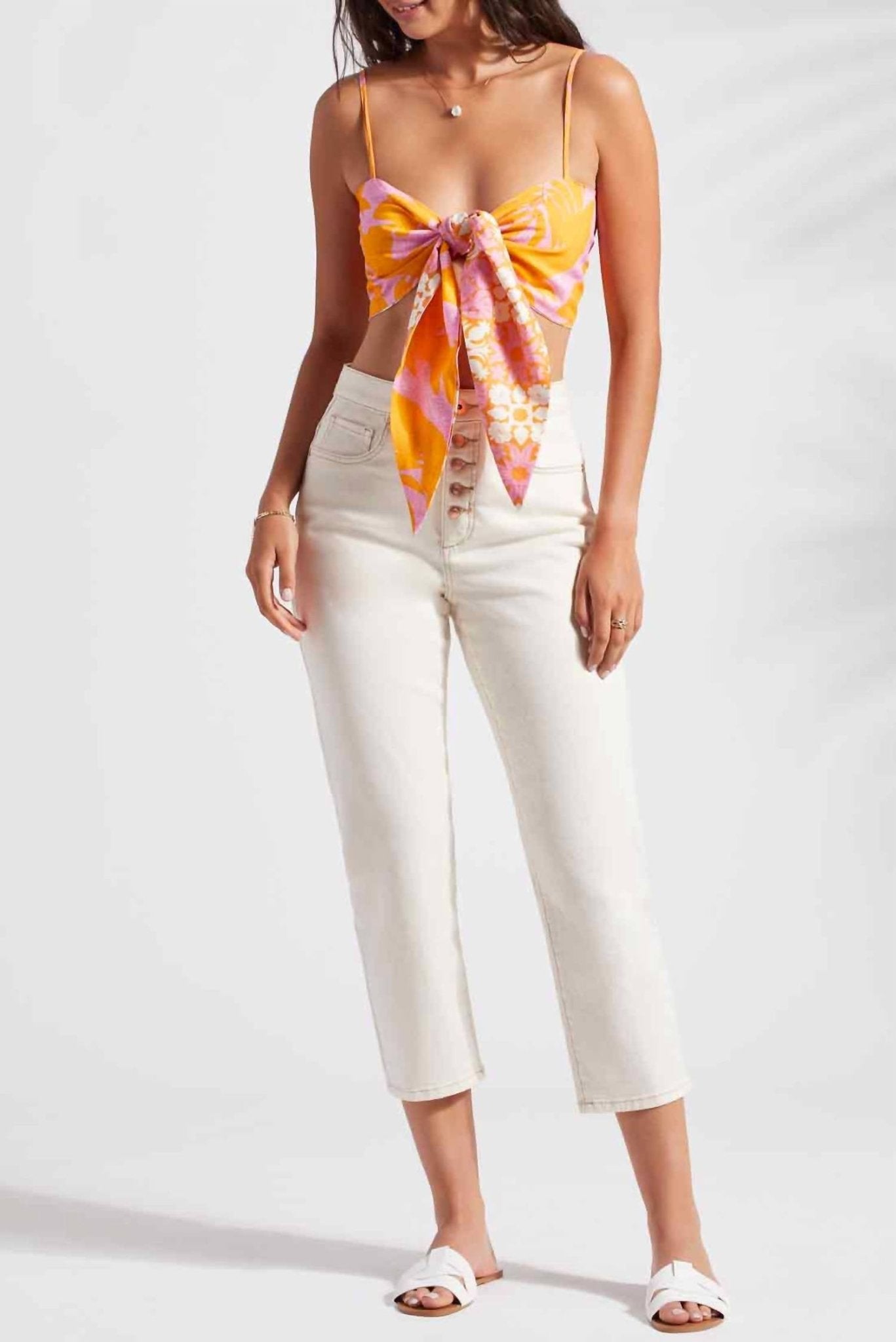 Tribal - Reversible Tie Top - clothing - crop - tops - orange