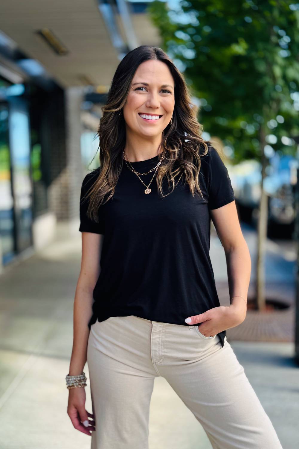 Tribal - Scoop Top With Back Pleats - black - blouses - clothing