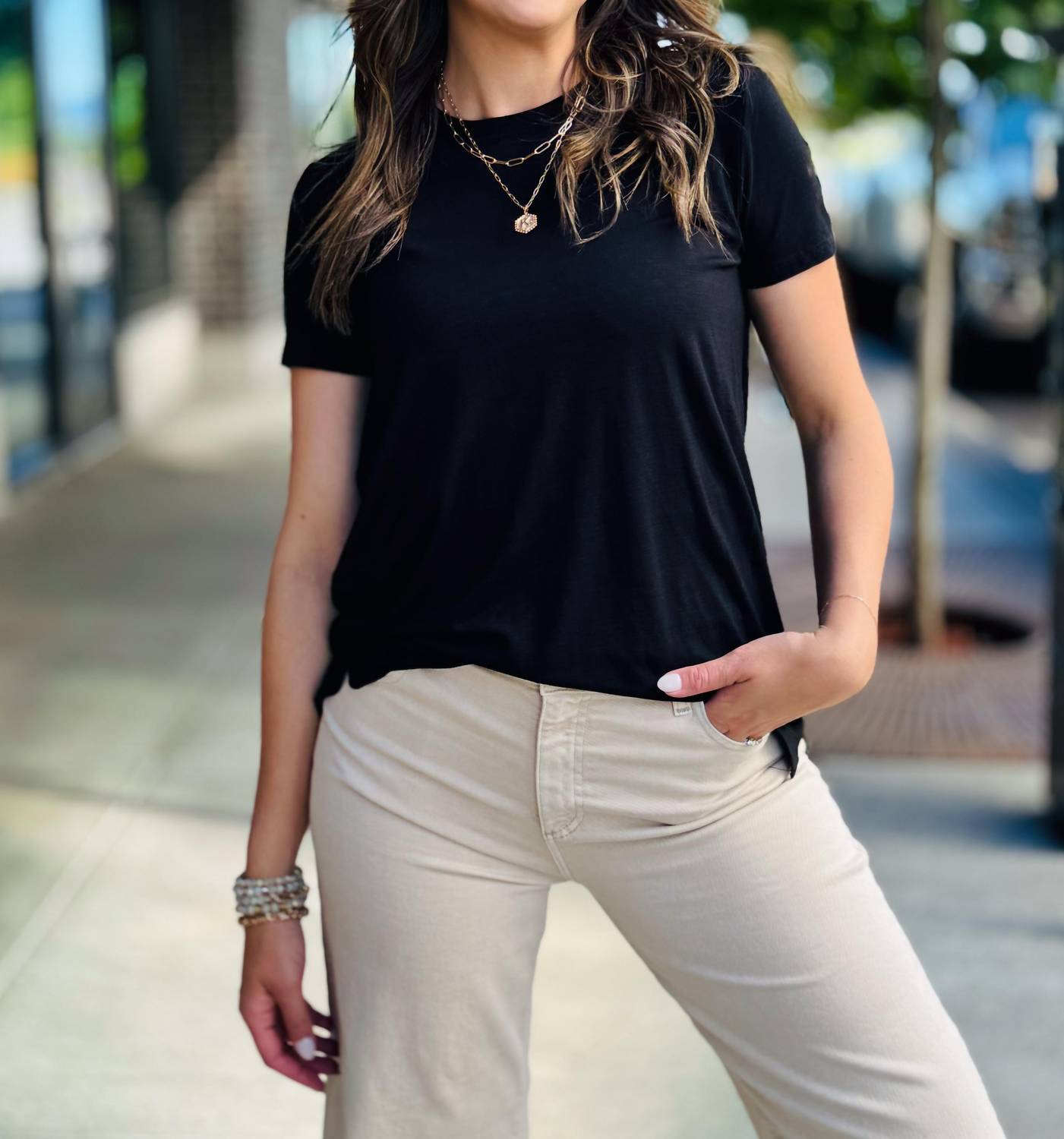 Tribal - Scoop Top With Back Pleats - black - blouses - clothing