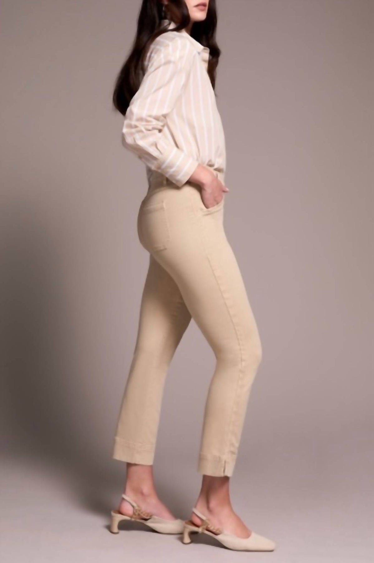 Tribal - Side Leg Tape Pull On Ankle Pants