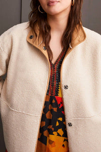 Tribal - Snap Up Reversible Coat - brown - casual - jacket - clothing