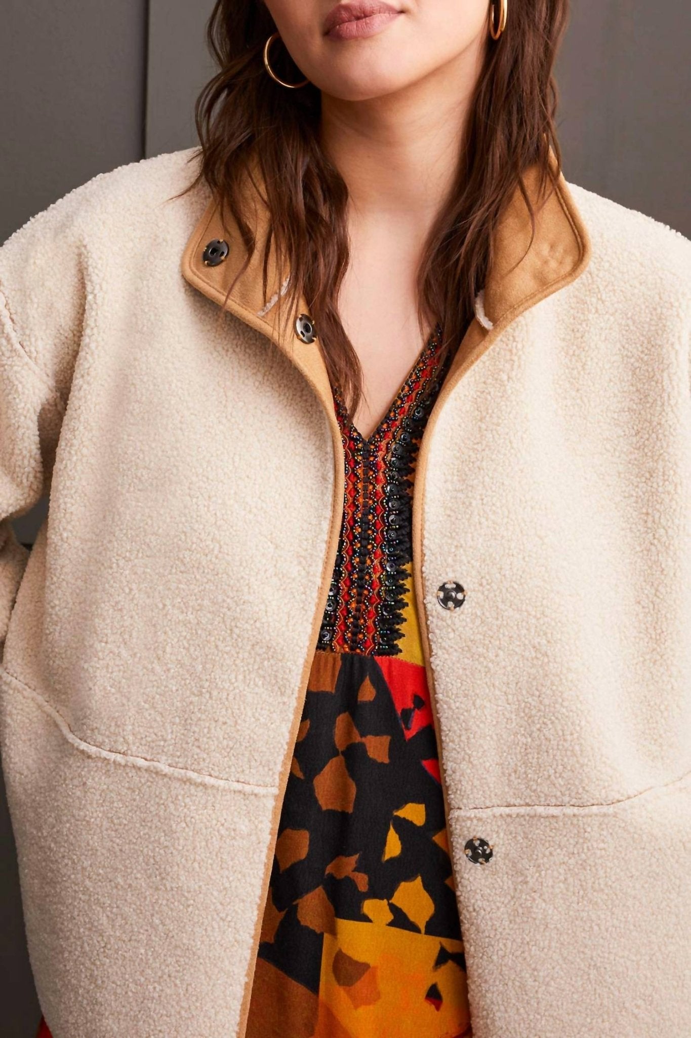 Tribal - Snap Up Reversible Coat - brown - casual - jacket - clothing