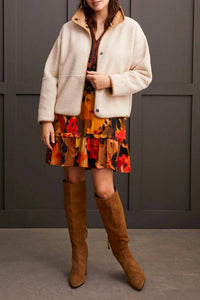 Tribal - Snap Up Reversible Coat - brown - casual - jacket - clothing