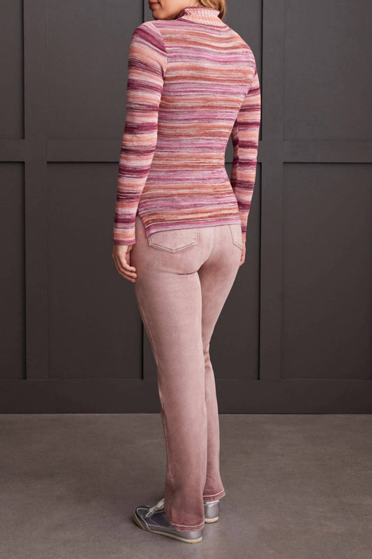 Tribal - Space Dye Fine Knit Turtleneck Sweater - clothing - cowl - purple