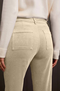 Tribal - Stretch Corduroy Straight Leg Pants - beige - clothing - corduroy
