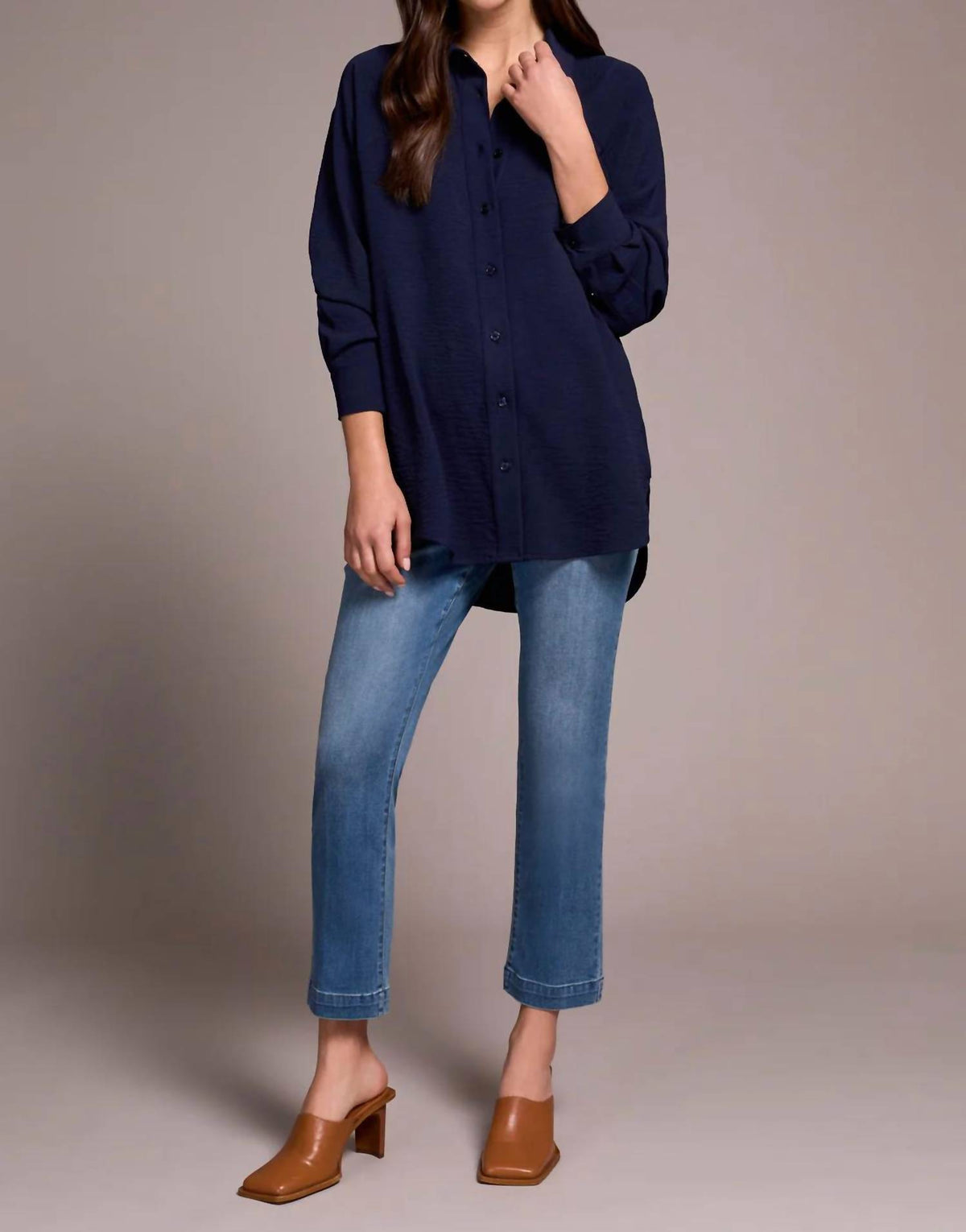 Tribal - Stretch Woven Flowy Raglan Sleeve Shirt