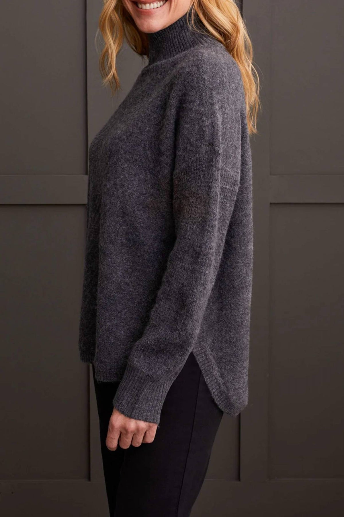 Tribal - Textured Mock Neck Sweater