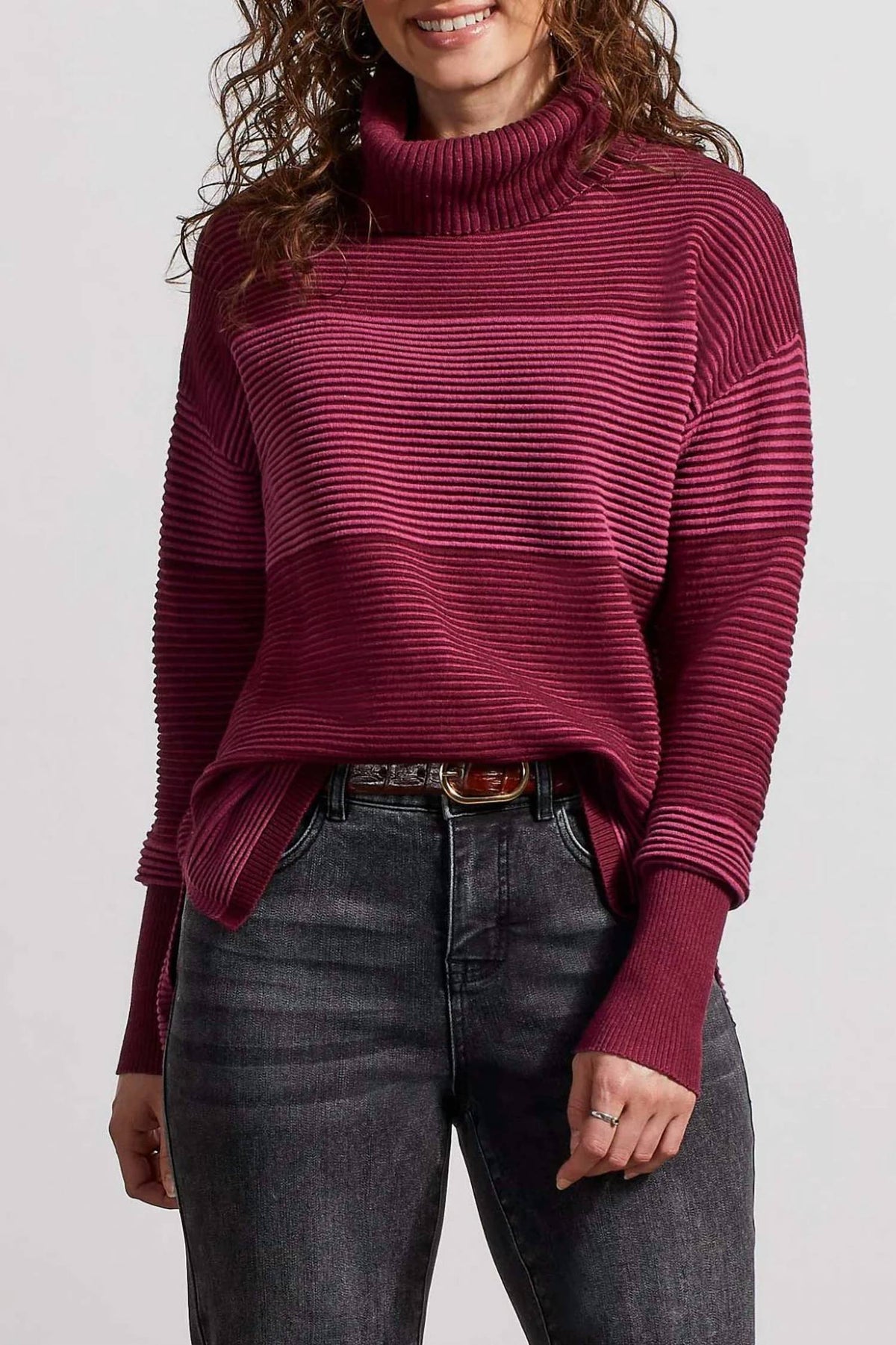 Tribal - Textured Turtleneck Top