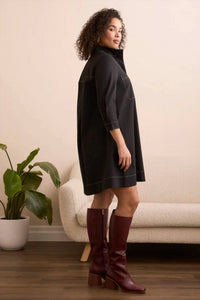 Tribal - Three Quarter Sleeve Button Front Shirt Dress