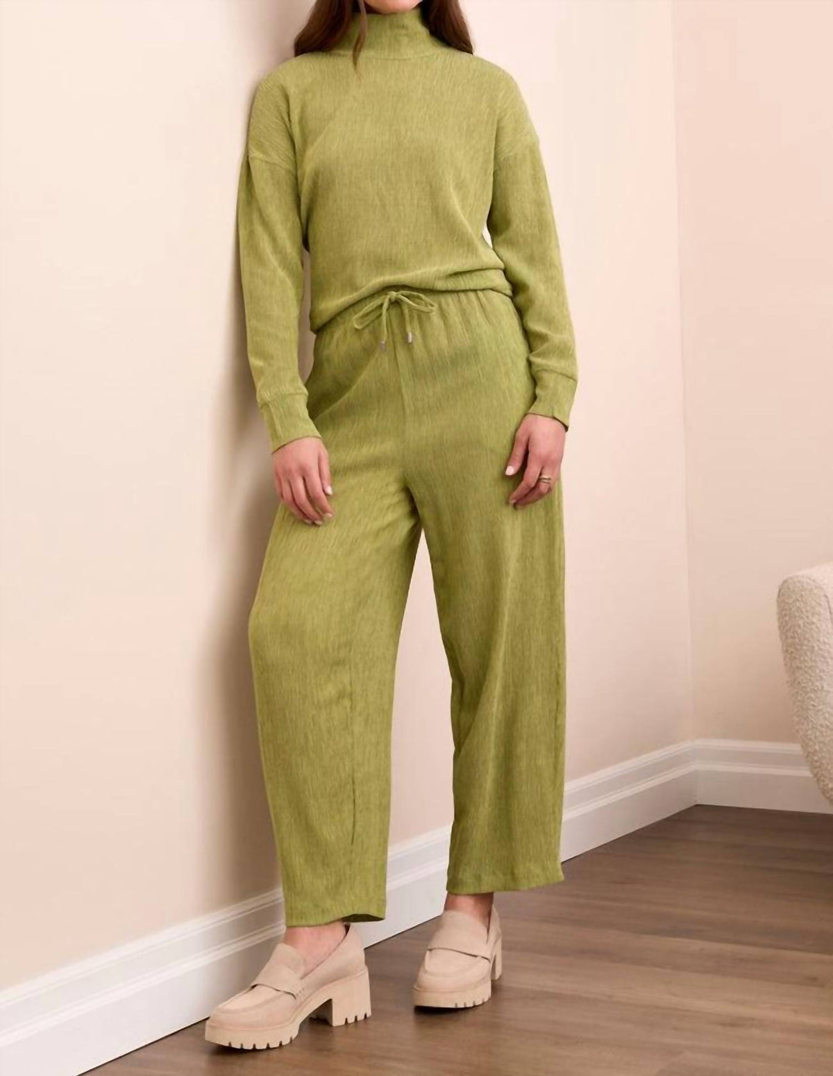 Tribal - Two-tone Crinkle Flowy Pants