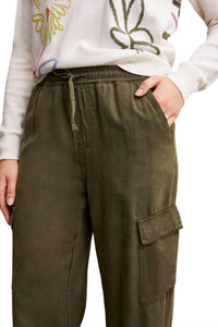 Tribal - Wide Leg Cargo Jogger Pants - clothing - green - joggers