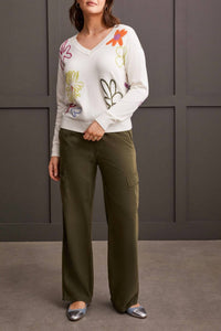 Tribal - Wide Leg Cargo Jogger Pants - clothing - green - joggers